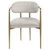 ACME Zayn Beige Chenille & Gold Arm Chair (Set-2) Model DN04206