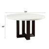 ACME Edwyn White Natural Marble Top & Espresso Round Dining Table Model DN05205