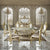 ACME Desiderius Antique Gold & Hand Paint Brown Dining Table Model DN60000