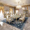 ACME Desiderius Antique Gold & Hand Paint Brown Dining Table Model DN60000