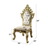 ACME Desiderius Beige Fabric Antique Gold & Hand Paint Brown Side Chair (Set-2) Model DN60001