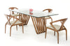 Modrest Draper Mid Century Walnut & Glass Dining Table Model VGCSDT-1498-GLS