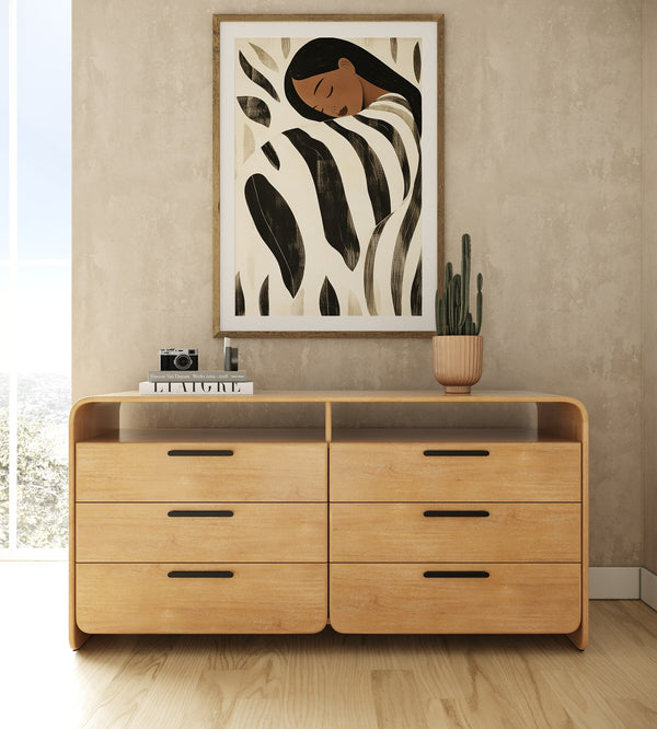Dresden Modern Natural Acacia 2-Drawer Nightstand Bedroom Set