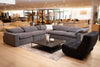 Divani Casa Corinth Modern Dark Gray Fabric Sectional Sofa With 3 Power Recliners Model VGKM-KM.920-CHAR