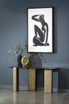 Modrest Quest Modern Black Rose Marble & Antique Brass Console Table Model VGFA-DT2205