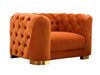 Divani Casa Duarte Modern Orange Velvet Chair Model VGYUHD-1808-CHR-ORG
