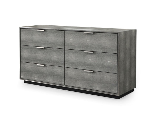Modrest Dynasty Eastern King Modern Shagreen Bedroom Set 3 Drawer Model VGVCBD2108-XGRY-BED-SET-3