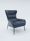 Divani Casa Susan Modern Blue Leatherette Lounge Chair Model VGBNEC-084-BLU