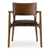 Edelman Mid-Century Modern Brown Leatherette + Walnut Dining Chair