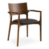 Edelman Mid-Century Modern Brown Leatherette + Walnut Dining Chair
