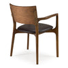 Edelman Mid-Century Modern Brown Leatherette + Walnut Dining Chair
