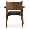 Edelman Mid-Century Modern Brown Leatherette + Walnut Dining Chair