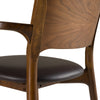 Edelman Mid-Century Modern Brown Leatherette + Walnut Dining Chair