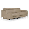 Eden Modern Taupe Leather Sofa With 2 Recliners