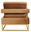 Modrest Edna Camel Velvet & Gold Accent Chair Model VGRHRHS-AC-201-BRN-CH