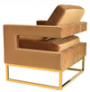 Modrest Edna Camel Velvet & Gold Accent Chair Model VGRHRHS-AC-201-BRN-CH