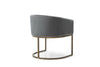 Modrest Elisa Modern Grey Velvet & Brass Dining Chair Model VGVCB8369-GRY-DC