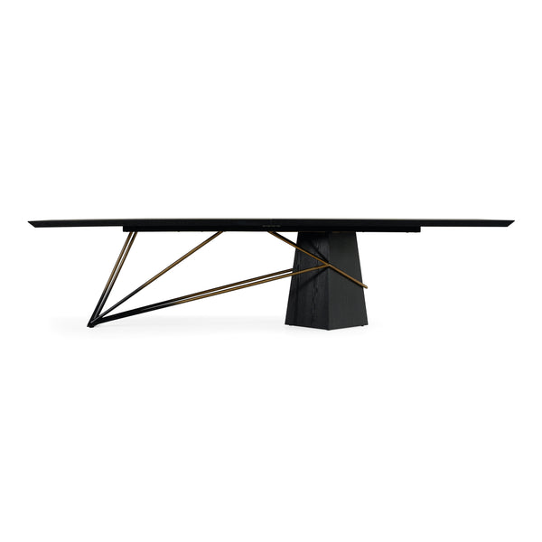 Elkhorn Glam Black Ash + Stainless Steel 126" Dining Table