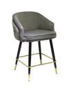 Elliot Contemporary Grey & Black/Gold Dining Bar Stool (Set of 2)
