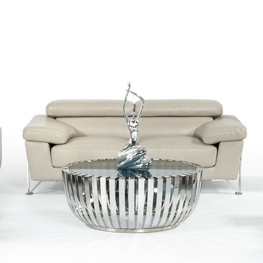 Divani Casa Encore Modern Grey Leather Loveseat Model VG2T0724-LOVE-GRY