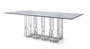 Modrest Ericson Modern Glass & Stainless Steel Dining Table Model VGVCT1980-22-GRY-DT