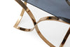 Modrest Reklaw Modern Smoked Glass & Rosegold End Table Model VGVCET836