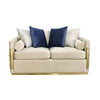 Divani Casa Tenaya Modern Beige Fabric & Gold Loveseat Sofa Model VGHKF3073-40-STN