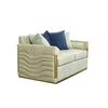 Divani Casa Tenaya Modern Beige Fabric & Gold Loveseat Sofa Model VGHKF3073-40-STN