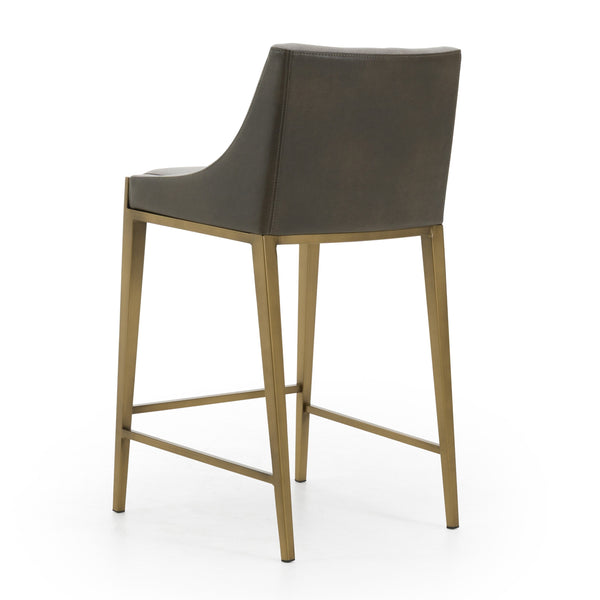Fairview Contemporary Grey + Brass Counter Stool