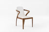 Modrest Falcon Mid Century Walnut And Cream Dining Chair Model VGCSCH-13068