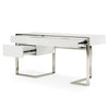 Modrest Fauna Modern White High Gloss & Stainless Steel Desk Model VGBBBN-2DK-WHT-DESK