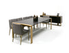 Modrest Fauna Modern Wenge And Brass Dining Table Model VGBB-BN-2T-WB-DT