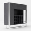 Modrest Fauna Elm Grey & Stainless Steel Wine Cabinet Model VGBBBN-2W-CAB