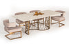 Modrest Faye Modern White Concrete & Antique Brass Dining Table Model VGLBCHAR-DT220