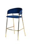 Modrest Brandy Modern Blue Fabric Bar Stool (Set Of 2) Model VGFH-FDC7052-BLU