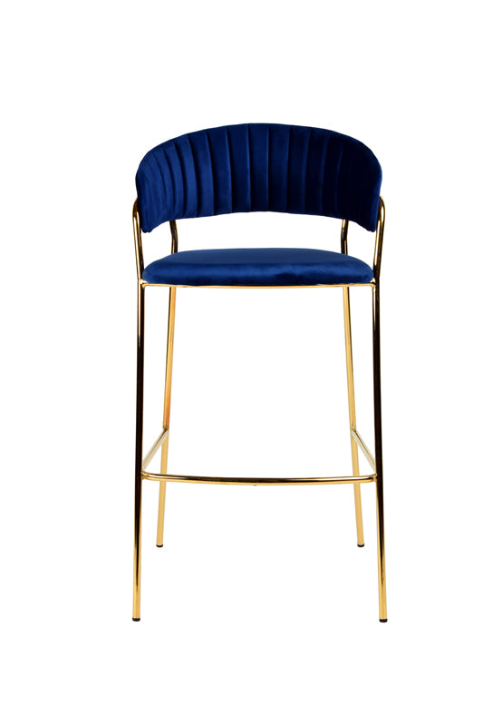 Modrest Brandy Modern Blue Fabric Bar Stool (Set Of 2) Model VGFH-FDC7052-BLU