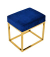 Modrest Downey Modern Blue Velvet & Gold Stool Ottoman Model VGFH-FDC8016-BLU