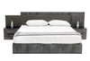 Nova Domus Ferrara California King Modern Volcano Oxide Grey Bed With Nightstands Model VGACFERRARA-BED-2NS-SET-CK