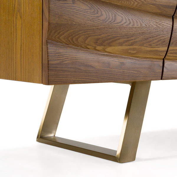 Finley Mid-Century Walnut & Gold Buffet