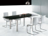 Pacific Modern Stainless Steel With Tinted Glass Extendable Dining TableModel VGLET021