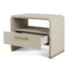 Modrest Florence Modern Beige Leatherette & Gold Nightstand Model VGVC-N2410