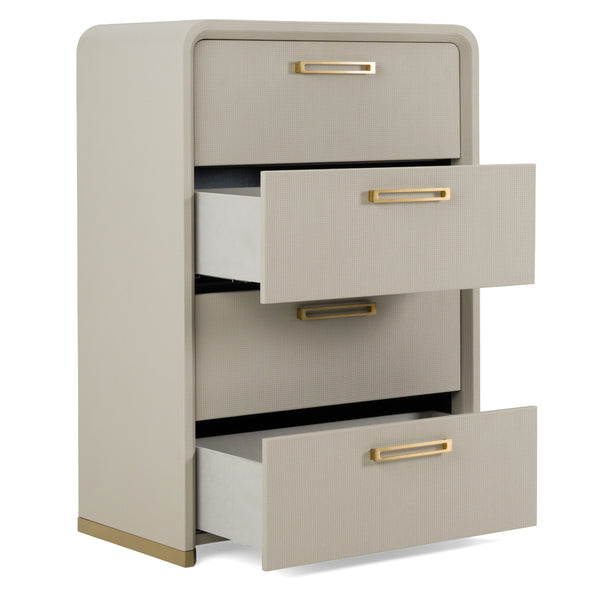Florence Modern Beige Leatherette + Gold Chest
