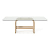 Florence Modern Glass + Natural Oak + Gold Dining Table
