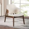 Furniture of America Belp Walnut/Beige Mid-Century Modern Accent Chair Model FM-AC201WN
