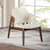 Furniture of America Belp Walnut/Beige Mid-Century Modern Accent Chair Model FM-AC201WN