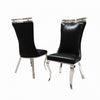Furniture of America Palazzo Black Glam Silver Chair (2/Ctn) Model FM33010BK-SC-2PK