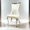 Furniture of America Basilicata White Glam Chair, Silver/White (2/Ctn) Model FM33012WH-SC-2PK