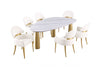 Furniture of America Northam White/Matte Gold Contemporary Dining Table Model FM37005WH-T-TABLE