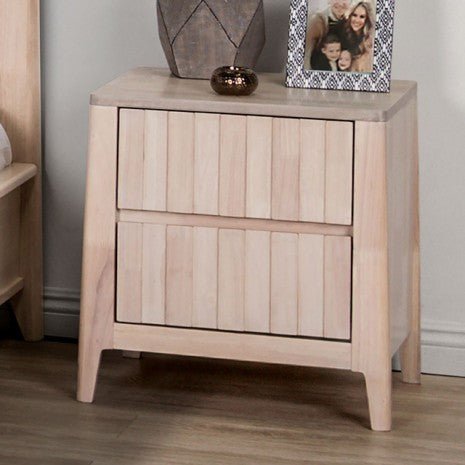 Furniture Of America Gervais Mid-Century Modern Engineered Wood, Solid Hardwood White Wash Night Stand | FM7105WH-N