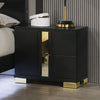 Furniture of America Lillestrom Black/Gold Contemporary Nightstand Model FM7217BK-N